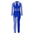 thumbnail image 4 of Alvivi Kids Girls Dance Full Bodysuit Long Sleeve Ballet Unitard Leotard Gymnastics Jumpsuit Skating Dancewear One Piece Blue 16, 4 of 7