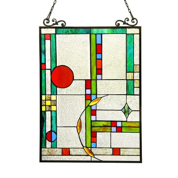 CHLOE Mondriaan Tiffany-glass Window Panel 17.5x25