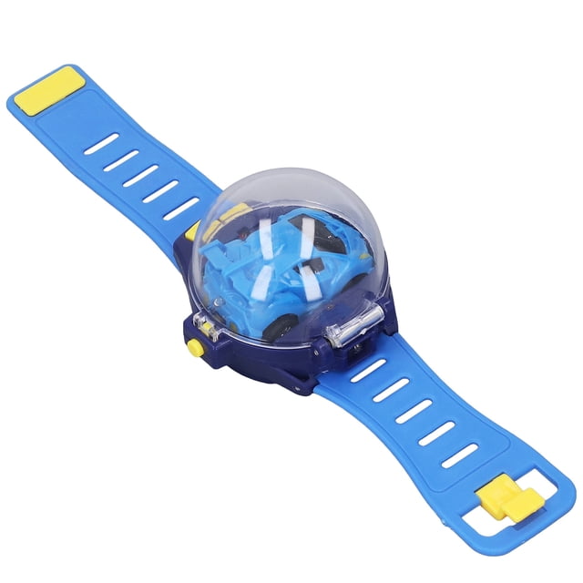 Cute Wrist Racing Car Watch, Cartoon Mini Remote Control Car Watch Toys 98.4ft Remote Control Distance with Dust Cover for Outdoor for Over 3 Years Old Blue,Red