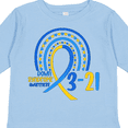thumbnail image 4 of Inktastic 3-21 World Down Syndrome Day Blue and Yellow Rainbow Ribbon Boys or Girls Long Sleeve Toddler T-Shirt, 4 of 5