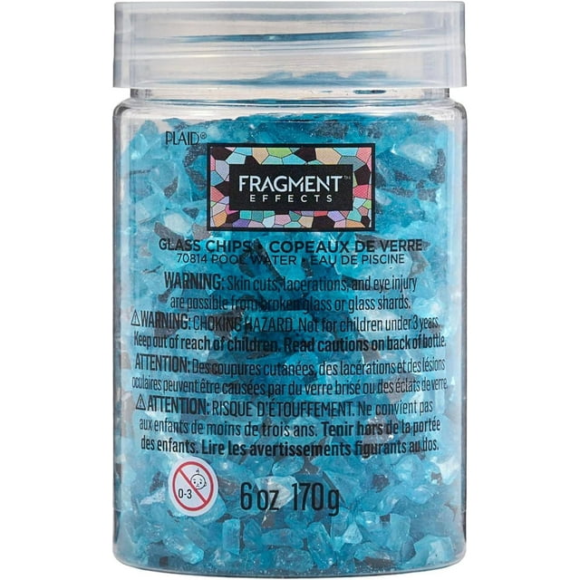 Fragment Effects Pool Water Glass Chips for Mosaic Making Arts and Crafts, 6 oz Jar