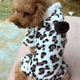 thumbnail image 6 of Eisoary Dog Hoodie Hooded Flannel Winter Warm Leopard Printed Pet Puppy Clothes Jumpsuit Pajamas Outwear for Home, 6 of 10
