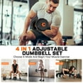 thumbnail image 5 of GIKPAL 66lb 4-in-1 Adjustable Dumbbells Set Free Weight Set with Connector Used as Barbell, Kettlebells, Push up Stand, Fitness Exercises for Home Gym Suitable Men/Women, 5 of 7