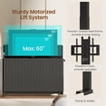 thumbnail image 3 of Motorized TV Lift Cabinet for 32-60 Inch TVs, Modern Fluted Electric TV Lift Stand with 2 Memory Heights, Built-in Outlets & USB Ports, Ultra-Quiet Lift System, Indoor & Outdoor Use, Black, 3 of 9