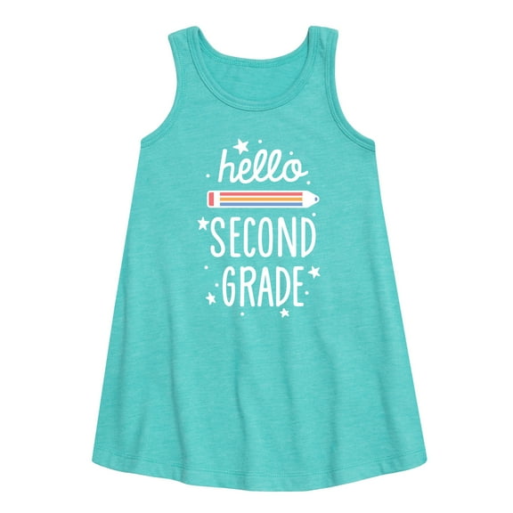 Instant Message - Hello Second Grade - Toddler & Youth Girls A-line Dress