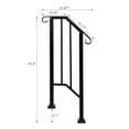 thumbnail image 3 of Tcbosik 1 to 2 Steps Outdoor Stair Railing, Metal Handrails for Outdoor Step Outdoor Railing, Easy to Install, Black, 3 of 7