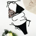 HAPIMO Women's Tiny Bikini Swimsuit Triangle Swimwear Sets Leopard Print Beachwear Halter Color