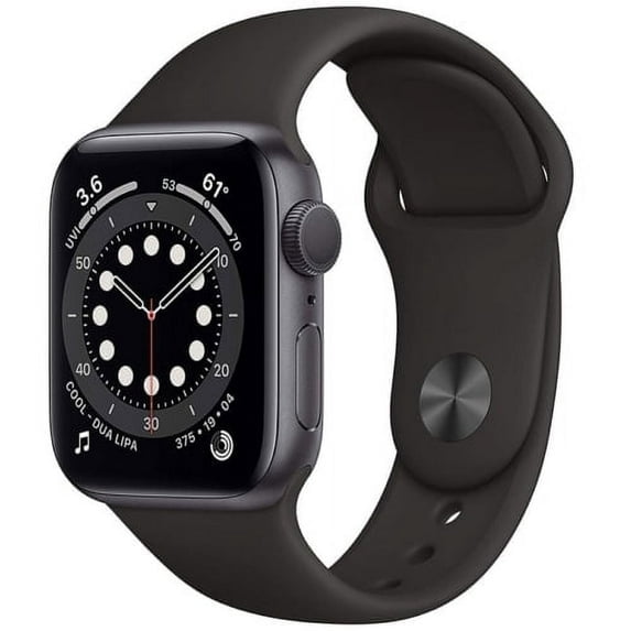 Restored Apple Watch Series 6 44MM Space Gray - Aluminum Case - Black Sport Band (Refurbished)
