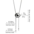 thumbnail image 3 of Round Flower Bolas Tie Western Cowboy Bolo Tie Necktie Metal Pendant Necklace Silver Jewelry Gift for Women Man, 3 of 8