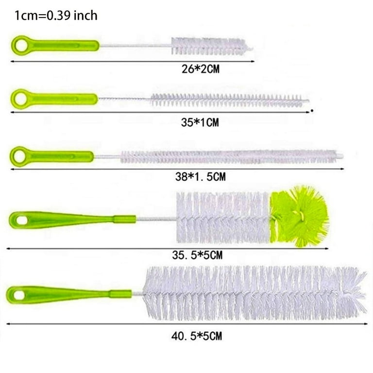 Bottle Brush, Long-Handled Bucket Cleaning Brush with 2 Smaller Bendable  Bottle Brushes, Stiff Nylon Bristles and Stainless Steel Handle, Suitable  for