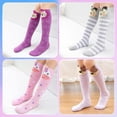 thumbnail image 6 of 6 Pairs Girls Knee High Socks, Cute Animal Socks Colorful Cartoon Animal Warm Cotton Stockings Mid Calf Long Boot Socks For 3-12 Years Girls, One Size, 6 of 7
