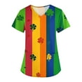 thumbnail image 4 of Gamivast Plus Size Womens Scrubs St Patricks Day Shamrock V-Neck Short Sleeve Body Scrubs Soft Breathable Scrubs s Funny Holiday Medical Top Nursing Wear, 4 of 5