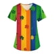 thumbnail image 4 of Xuyuer Women's St. Patrick's Print Fashionable Casual V-neck Short Sleeved Printed Pocket Protective Suit Top, 4 of 5