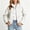 #New White, variant on Aloohaidyvio Women's Polka Dot Jackets Fall Trendy Lightweight Stand Collar Coat Zip Up Outerwear with Pockets