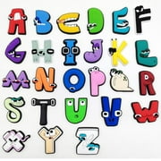 ITOUCHYOU 26PCS Cartoon Letters Shoe Charms for Kids Boys Girls Clog Sandal Decoration Pins Accessories