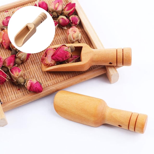 WIFKLSIIPG Mini Wooden Spoon Mini Spoons Bath Spoon Condiment Wooden Spoon for Rice Flour Sugar Tea