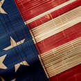 thumbnail image 5 of Manfei Rustic American Flag Kitchen Curtains,Vintage Stars Stripes Black Out Curtains Pack of 2 (42x63 Each),Red Blue Brown, 5 of 7