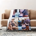 thumbnail image 3 of Custom Bed Throw Blankets with Photos Text,Personalised Fleece Blanket Customized Picture Memory Gift for Wife Husband Couples (1 Photo Blanket, 80 × 120cm), 3 of 6