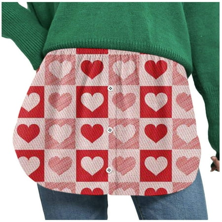 

COBKK Ruched Skirts For Women Plus Size Shirt Extender For Women Fake Lower Sweep Shirt Extenders Mini Skirt Shirt Extenders Plaid Skirts For Women Watermelon Red L