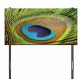 thumbnail image 3 of Peacock Headboard, Bird Feather Eye Shape Close up Picture Exotic Wildlife Themed, Upholstered Decorative Metal Bed Headboard with Memory Foam, Twin Size, Green Teal Mustard, by Ambesonne, 3 of 4