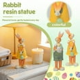 thumbnail image 4 of Easter Bunny Resin Sculpture, Large Cute Indoor and Outdoor Bunny Statue for Garden Patio, Spring Holiday Home Decor - Green Pants, 4 of 6