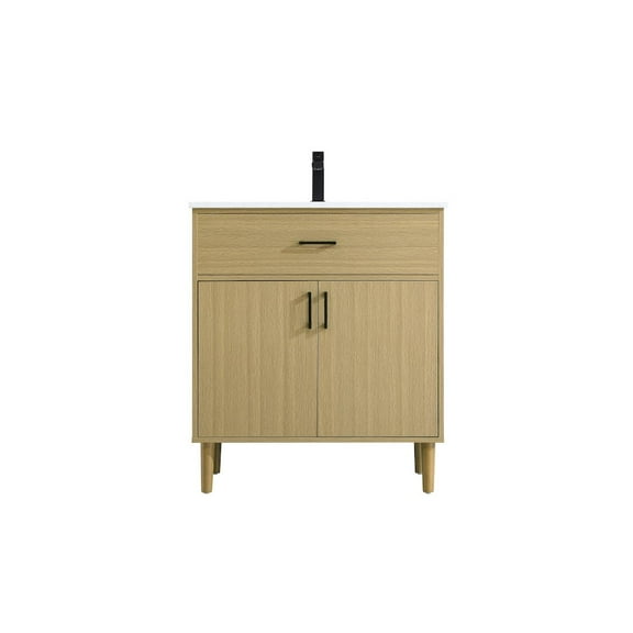 Elegant Kitchen and Bath Chandler 30 Inch Single Bathroom Vanity In Honey Brown
