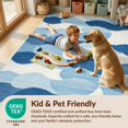 thumbnail image 4 of Design&I 9'x12' Washable Area Rug Ocean Wave Themed Grid Abstract Nautical Motif Minimalist Theme for Great Room, Large Living Giant Skid-Resistant, 4 of 7