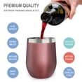 thumbnail image 4 of Stainless Steel Insulated Wine Tumbler - Rose Gold by Chillout Life for Unisex - 2 x 12 oz Tumbler, 4 of 6