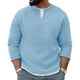 thumbnail image 2 of pstuiky Sudadera con capucha y cuello abierto para hombre, manga larga, dos piezas falsas, parte superior en contraste, jersey holgado, camiseta de manga larga y cuello redondo para hombre., 2 of 6