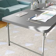 Flash Furniture 4.93-Foot Kid's Granite Gray Plastic Folding Table