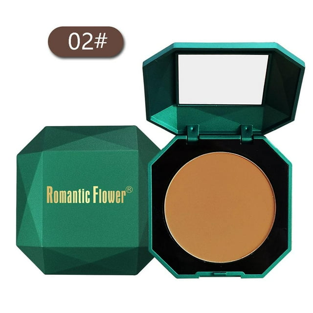 Dark Double-layer Powder With Mirror Powder Puff Matte Cosmetics Waterproof Natural Makeup 10g
