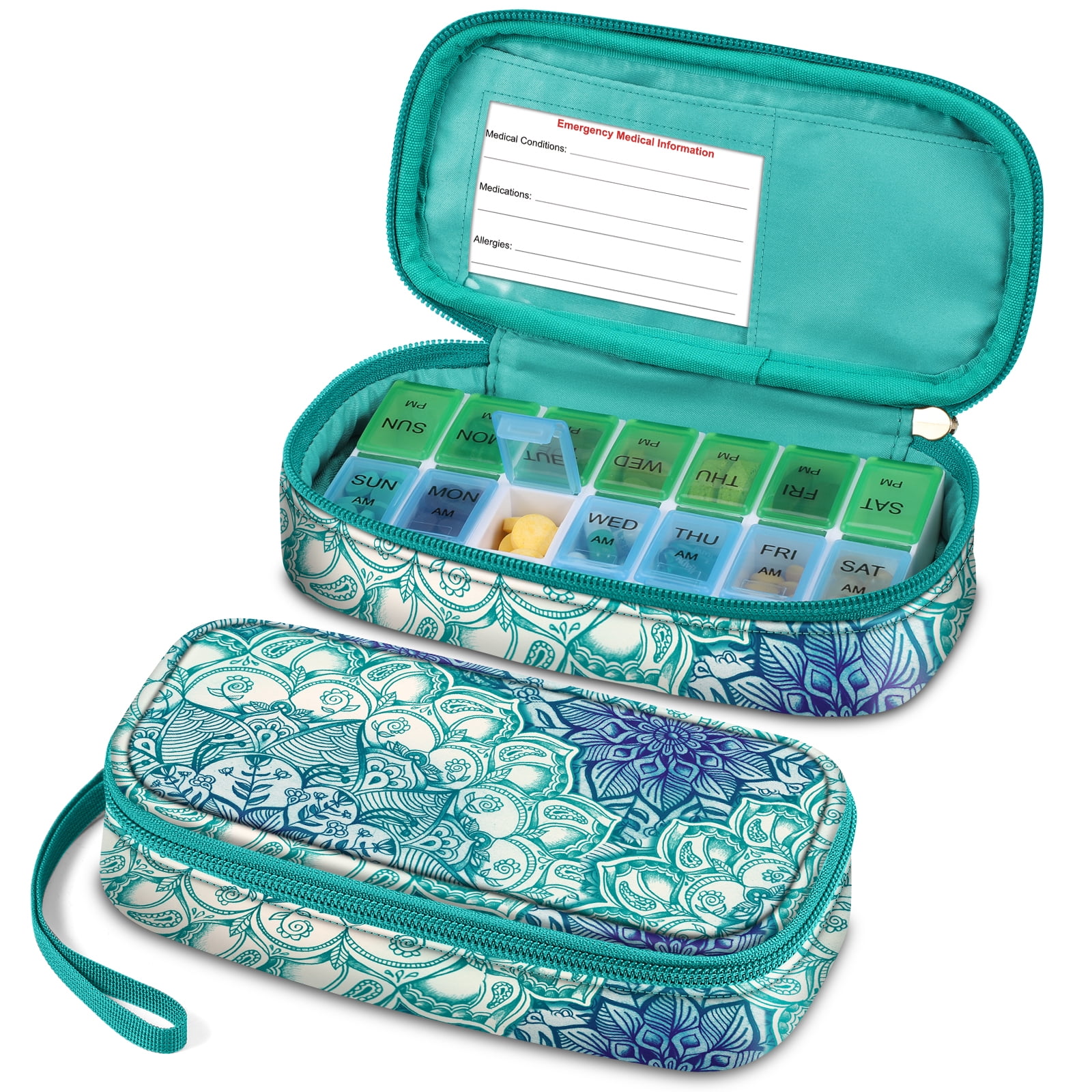 FINPAC Weekly Pill Organizers, Travel Pill Case 7 Day AM/PM Medicine
