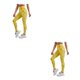 thumbnail image 4 of Minnieouse Mujeres Butt Leggings Tie Dye Pantalones largos sin costuras Push Up Hip Lift Pantalones de chándal de cintura alta Medias para correr Amarillo XS 2piezas, 4 of 6