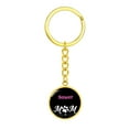 thumbnail image 4 of Sawet Cat Mom Keychain Stainless Steel or 18k Gold Circle Pendant, 4 of 16