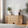 thumbnail image 2 of Nathan James Iris 3 Drawer Dresser, Mid-Century Modern Solid Wood Dresser for Bedroom, Raw Oak, 2 of 5