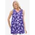 thumbnail image 4 of Woman Within Plus Size Perfect Printed Sleeveless Shirred V-Neck Tunic, 4 of 6