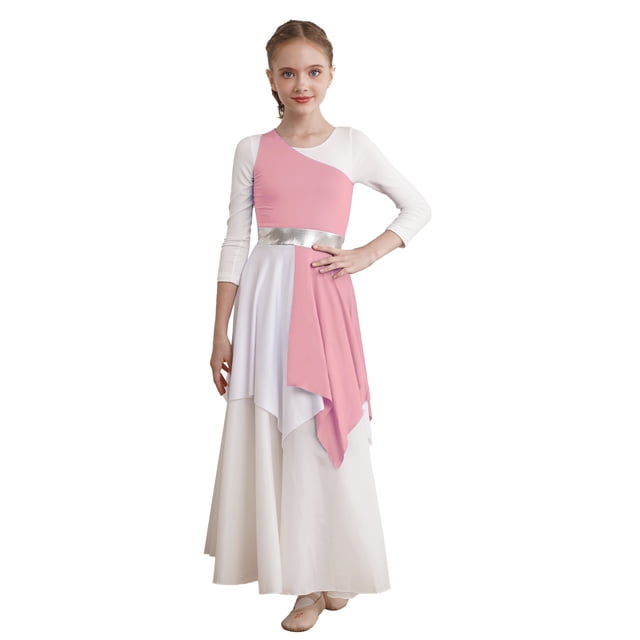 iiniim Robe de Danse Sans Manches pour Filles, Robe de Fête Rose Clair 8