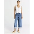 thumbnail image 2 of Free Assembly Women’s High Rise Cuffed Jeans with Patch Pockets, 30" Inseam, Sizes 0-28, 2 of 4