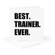 3dRose, Best Trainer Ever, fun gift for training job appreciation, black text, 1 Greeting Card with envelope