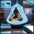 thumbnail image 3 of X-Shaped Swing set, Outdoor Hanging Tree Tent with Swing Stand, Indoor Sensory Swing Chair, 330lbs, Blue, 3 of 8