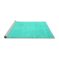 thumbnail image 2 of Ahgly Company Machine Washable Indoor Rectangle Abstract Turquoise Blue Contemporary Area Rugs, 2' x 5', 2 of 4