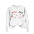 thumbnail image 3 of Christmas Cute Cat Sweatshirts for Women 2025 Long Sleeve Crewneck Funny Meowy Catmas Graphic Sweatshirt Pullover Tops, 3 of 5