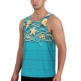 thumbnail image 2 of Picia Seashells And Fishing Net On Blue Wooden Table Printed Men’s Performance Tank, Men's Workout Tank Top Moisture-Wicking Tank Top Muscle tee, Breathable Workout Shirt-XX-Large, 2 of 7