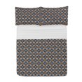 thumbnail image 1 of Boho Microfiber Bedspread Set, Borders Seamless Geometrical Pattern in Boho Art Style, Soft Bedding Set with Pillow Shams & Comforter, 3 Sizes, Orange Blue and White, by Ambesonne, 1 of 1