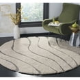 thumbnail image 3 of SAFAVIEH Florida Tabitha Geometric Waves Shag Area Rug, Cream/Grey, 6' x 9', 3 of 11
