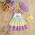 thumbnail image 2 of Faraee Robe d'Été Sans Manches à Fleurs Smockées pour Bébé Fille 0-3 Ans Robe Décontractée Boho de Plage Violette, 2 of 7