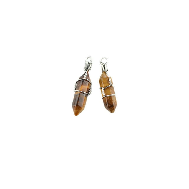 Minnieouse Abalorio de columna hexagonal, hallazgos para hombres y mujeres, colgante de vacaciones, abalorios de cristal, pendientes artesanales Ropa, zapatos y accesorios Miscelánea Marrón plateado
