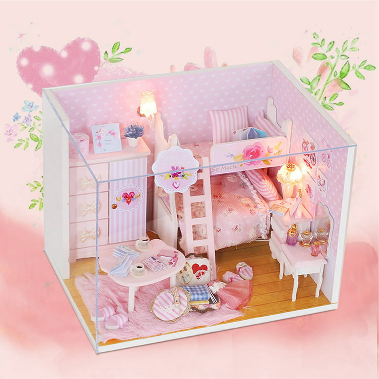Diy Dollhouse Miniature Kit With Furniture, 3d Wooden Miniature