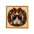 thumbnail image 2 of Christmas Wreath Cat Gem Bead Painting Kit, DIY Pearl Art Set with Photo Frame, Easy‑to‑Make Holiday Craft, Handmade Wall Decor for Adults, 2 of 6