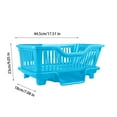 thumbnail image 3 of Plastic Dish Drying Rack Dish Draining Rack with Drainboard Kitchen Tableware Drying Basket with Cutlery Holder for Kitchen Counter, Sky Blue, 3 of 5